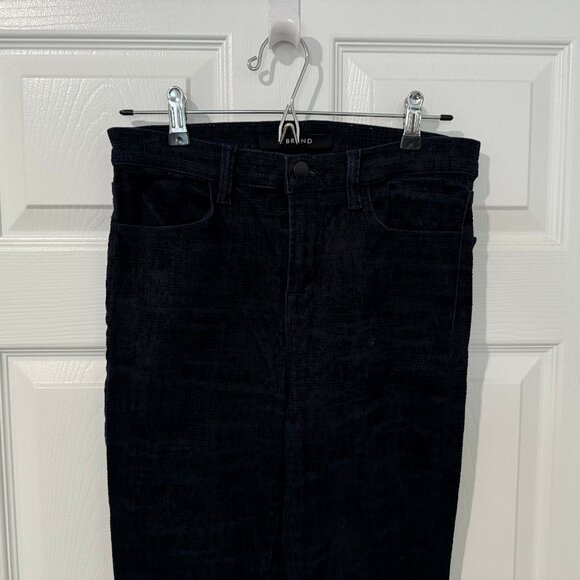 J Brand Textured Maria Darkest Navy Dark Wash Skinny Pants Size 28 (28x30) VGUC - Picture 3 of 13